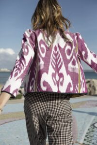 Plum lavender ikat jacket by Alex of Bohemia