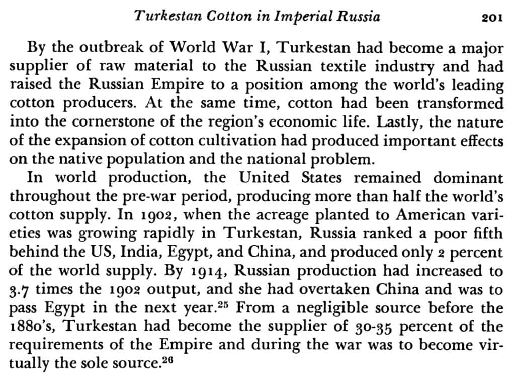 Excerpt "Turkistan Cotton in Imperial Russia" by John Whitman